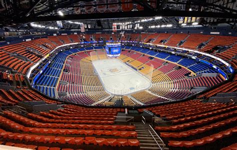 Keybank arena - The KeyBank Center capacity is 19,200. With a seating capacity over 19,000 it makes it the largest arena in Western New York. The seating capacity may vary based on the layout of the venue (floor seating vs. general admission seating for concerts). The arena has hosted bands ranging from Bruce Springsteen to the …